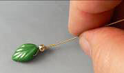 Green leaf on beading wire